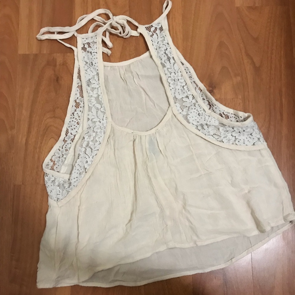 Cream Lace Halter Top - Picture 2 of 3